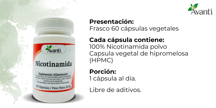 Nicotinamida en cápsulas Avanti